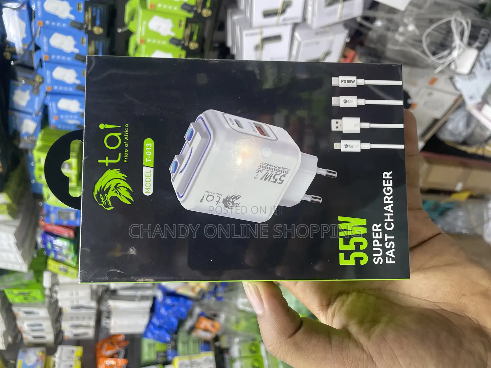 55w Super Fast Charger With Usb C and Lightning Cable (iPhone) Cable