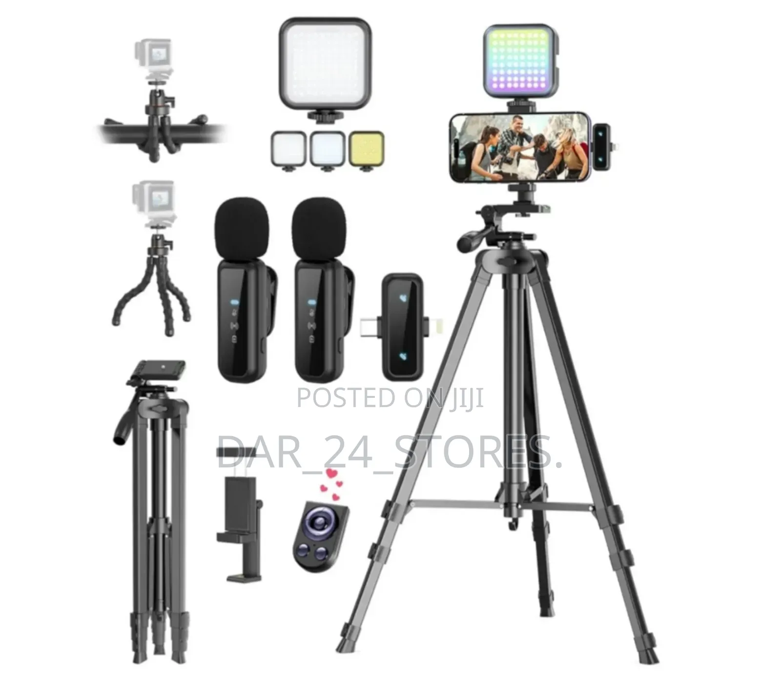 Tripod Stand With Light and Mic