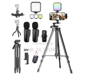 Tripod Stand With Light and Mic