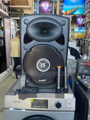Kodtec 15-Inch Rechargeable Pa Speaker With 2 Wireless Microphones