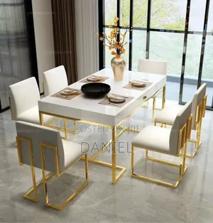 Dining Table Ya Watu Sita White and Gold