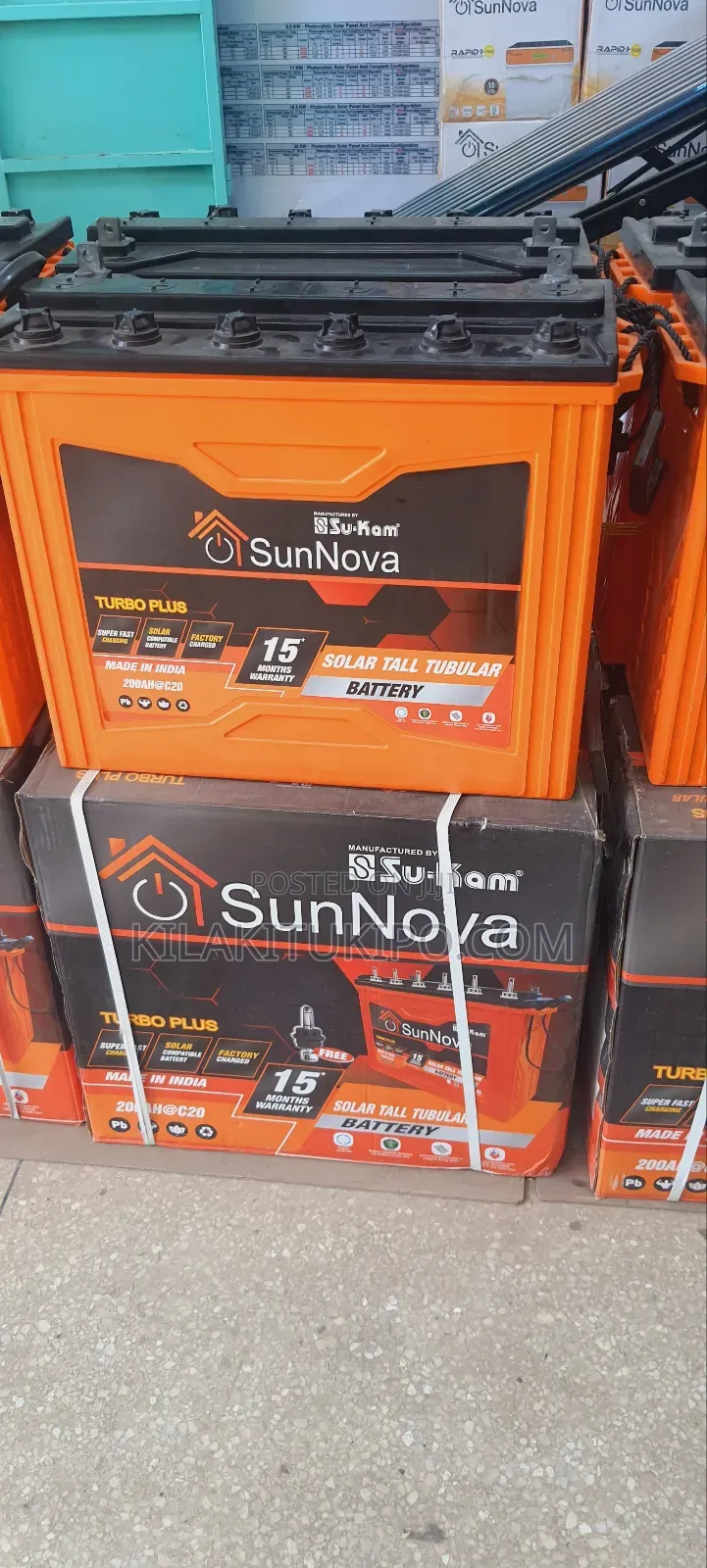 Sunnova Turbo Solar Tall Tubular Battery 200ah