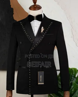 Black Suit Gold Stoney Taxedo Suit