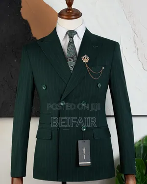 Deep Green With Stripes Double Breasted