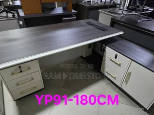 Executive Two-Tone Desk With Side Cabinet (Yp91-180cm)