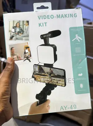 Andoer Smartphone Vlog Kit Mini Led Video Light + Cardioid Microphone