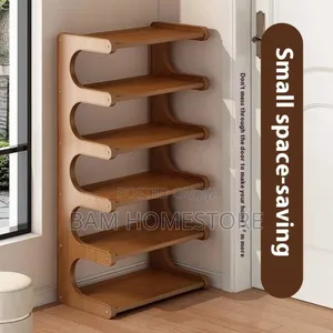 5-Tier Wooden Shoe Storage Rack (83x70x20cm)