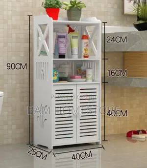 White Multi-Purpose Bathroom Storage Cabinet (90cm)