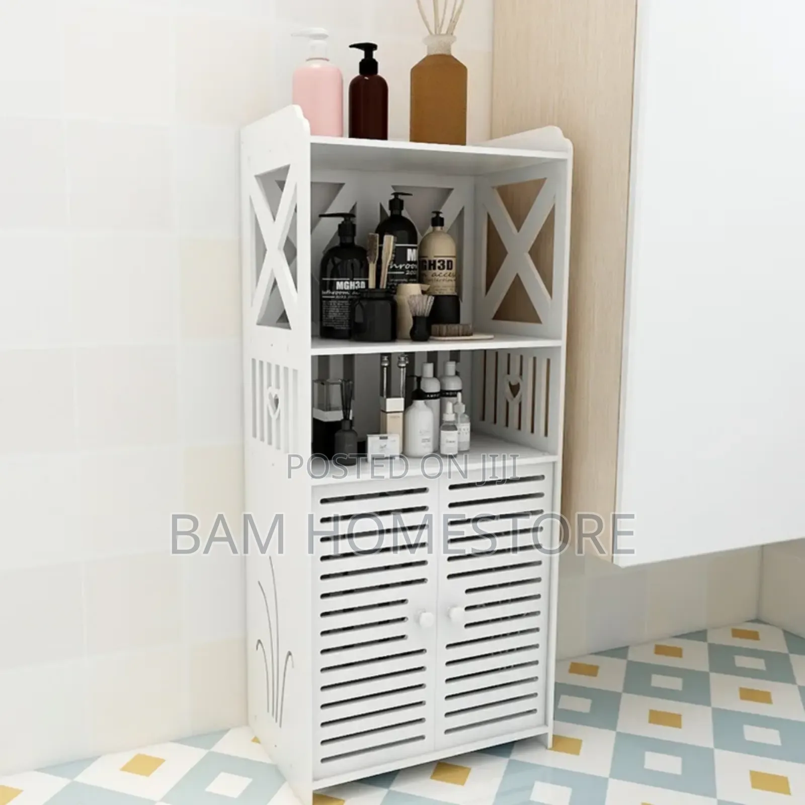 White Multi-Purpose Bathroom Storage Cabinet (90cm)