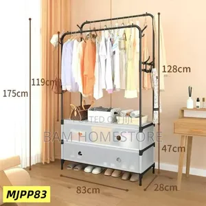 Portable Garment Rack With Fabric Storage Drawers (175x83cm)