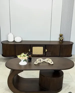 Living Room Set Coffee Table Na Tv Showcase Wood Color