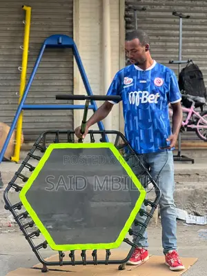 48" Silent Mini Trampoline With Adjustable Handle Bar Fitness Indo