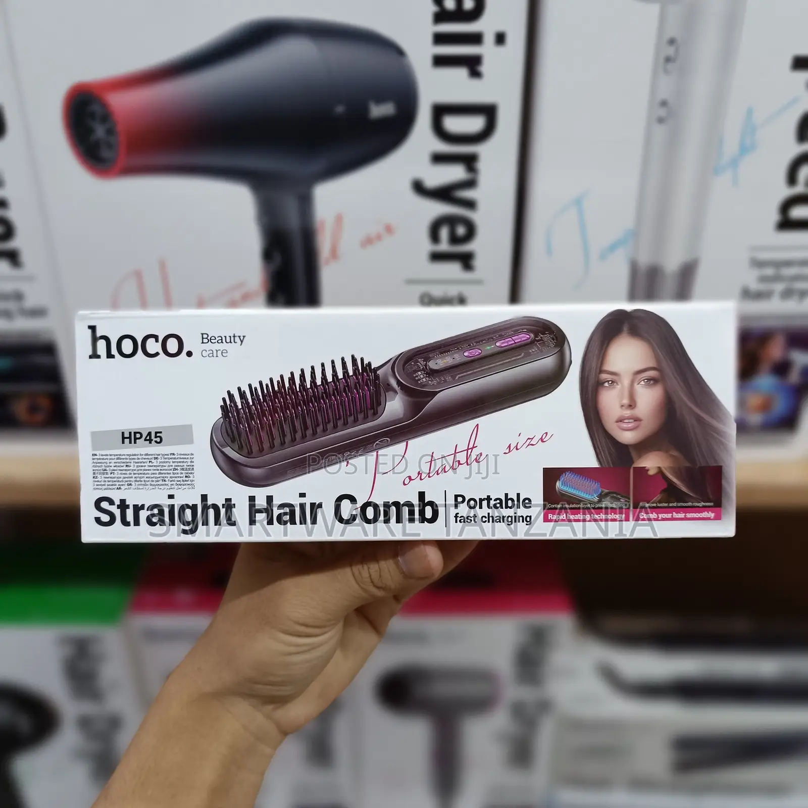 Hoco Hp45 Portable Hair Straightening Comb Cordless Fast Heat