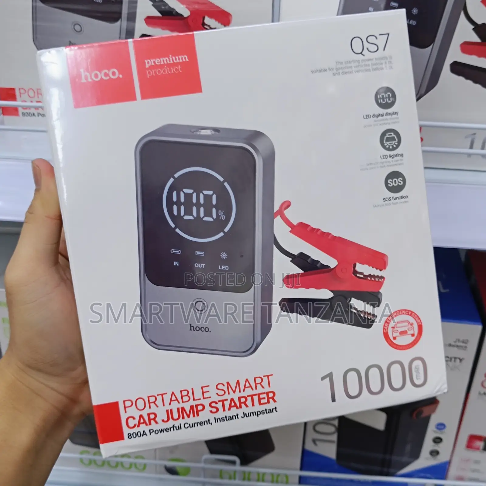 Hoco Qs7 Car Jump Starter 10000mah 800a Led Display Power Bank