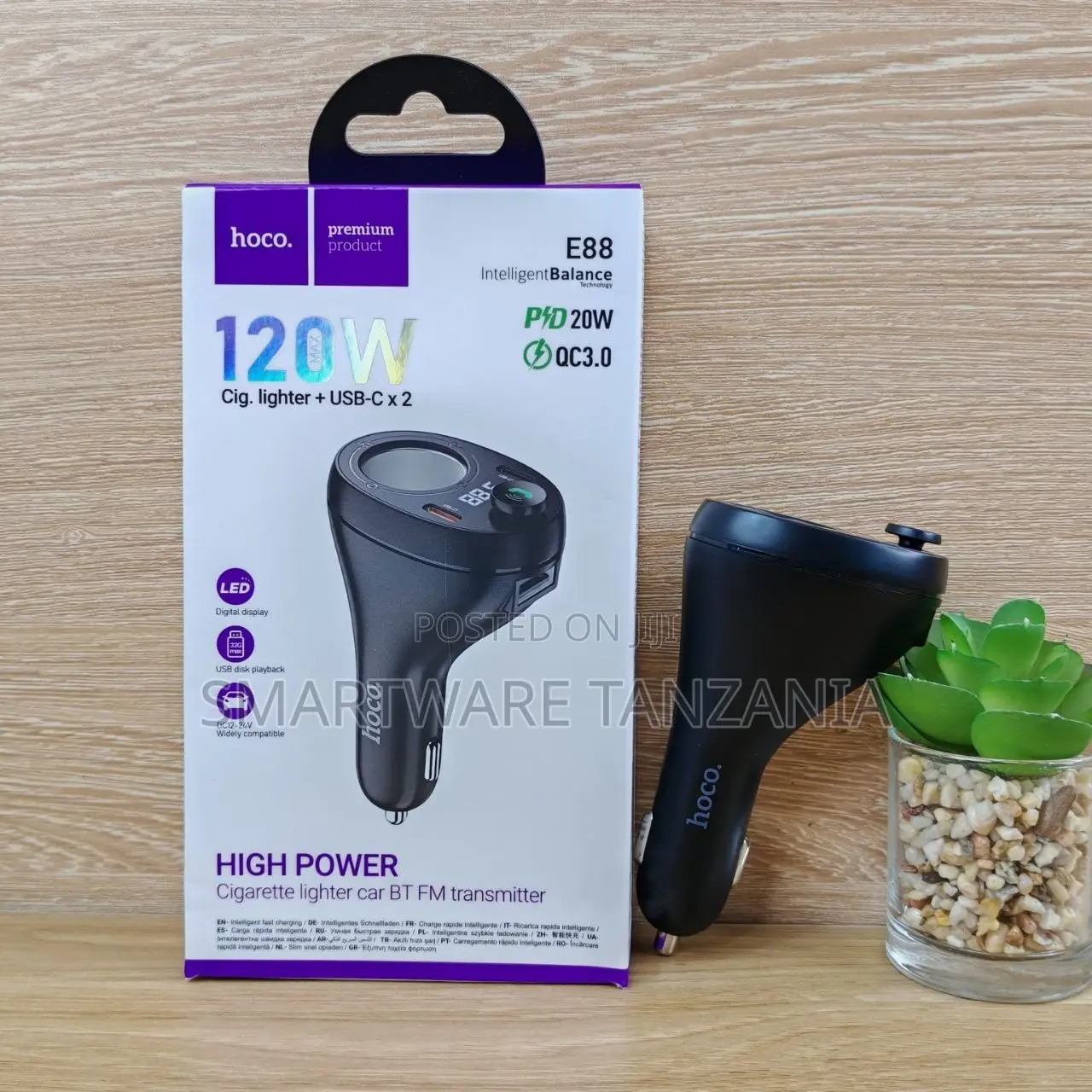 Hoco E88 Car Bluetooth Fm Transmitter 120w Pd20w Qc3.0 Charger
