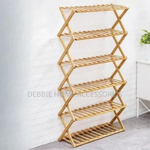 Foldable Bamboo Shoe Rack -x.Shape