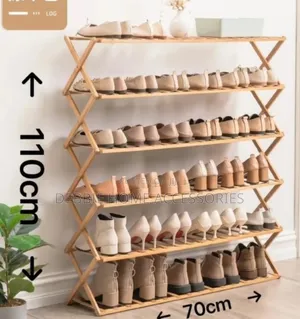 Foldable Bamboo Shoe Rack -x.Shape