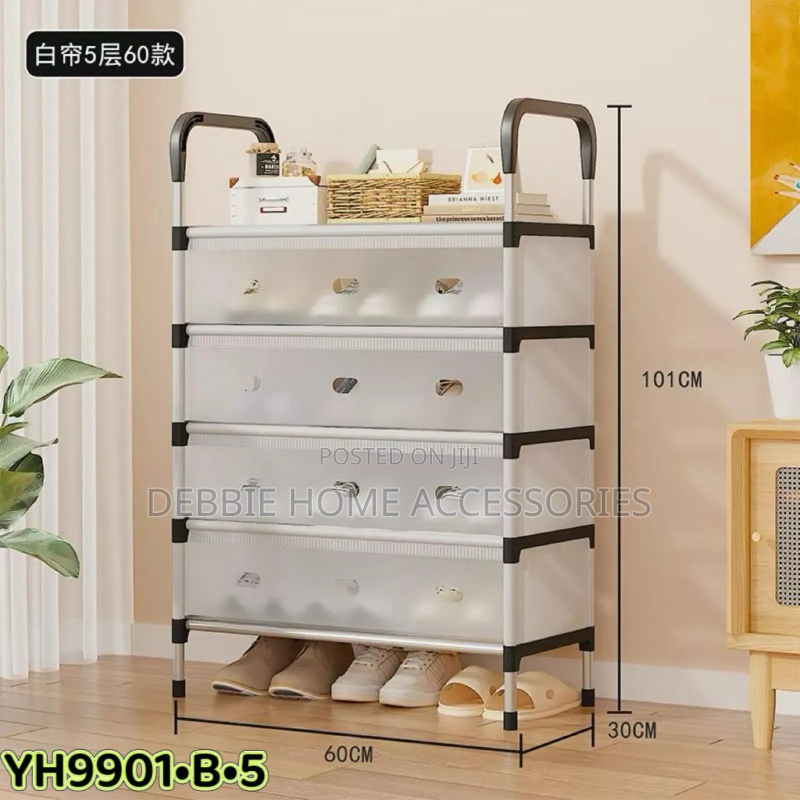 5-Tier Easy-Assembly Shoe Rack