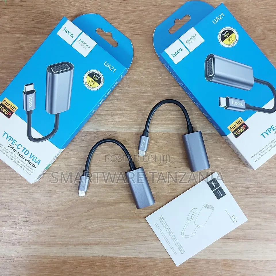 Hoco Ua21 Usb Type-C to Vga Video Adapter 1080p Plug Play Converter