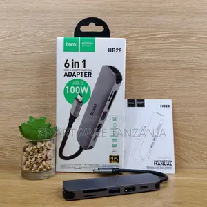Hoco Hb28 Usb C Hub 6 In 1 Adapter Hdmi 100w Pd Card Reader