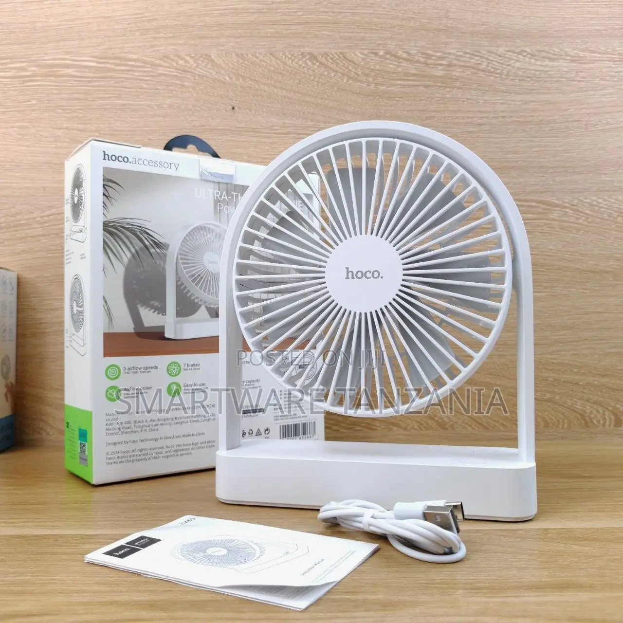 Hoco Ultra Thin Desktop Fan 7 Blade Usb Quiet Office Table Fan