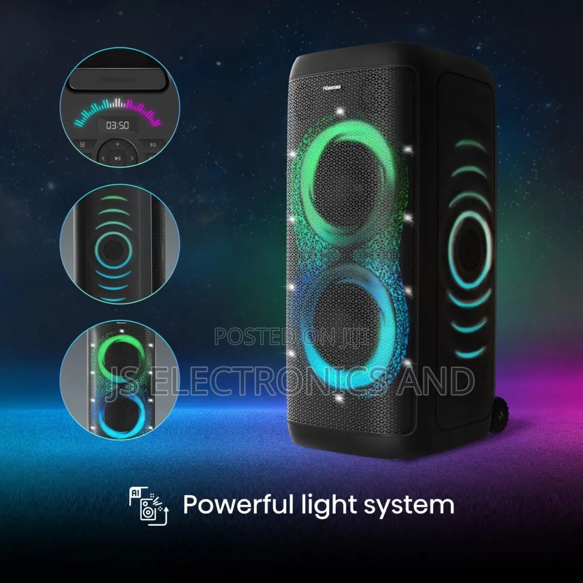 Hisense Party Thunder Portable 620w High Power Party Speaker Wireless