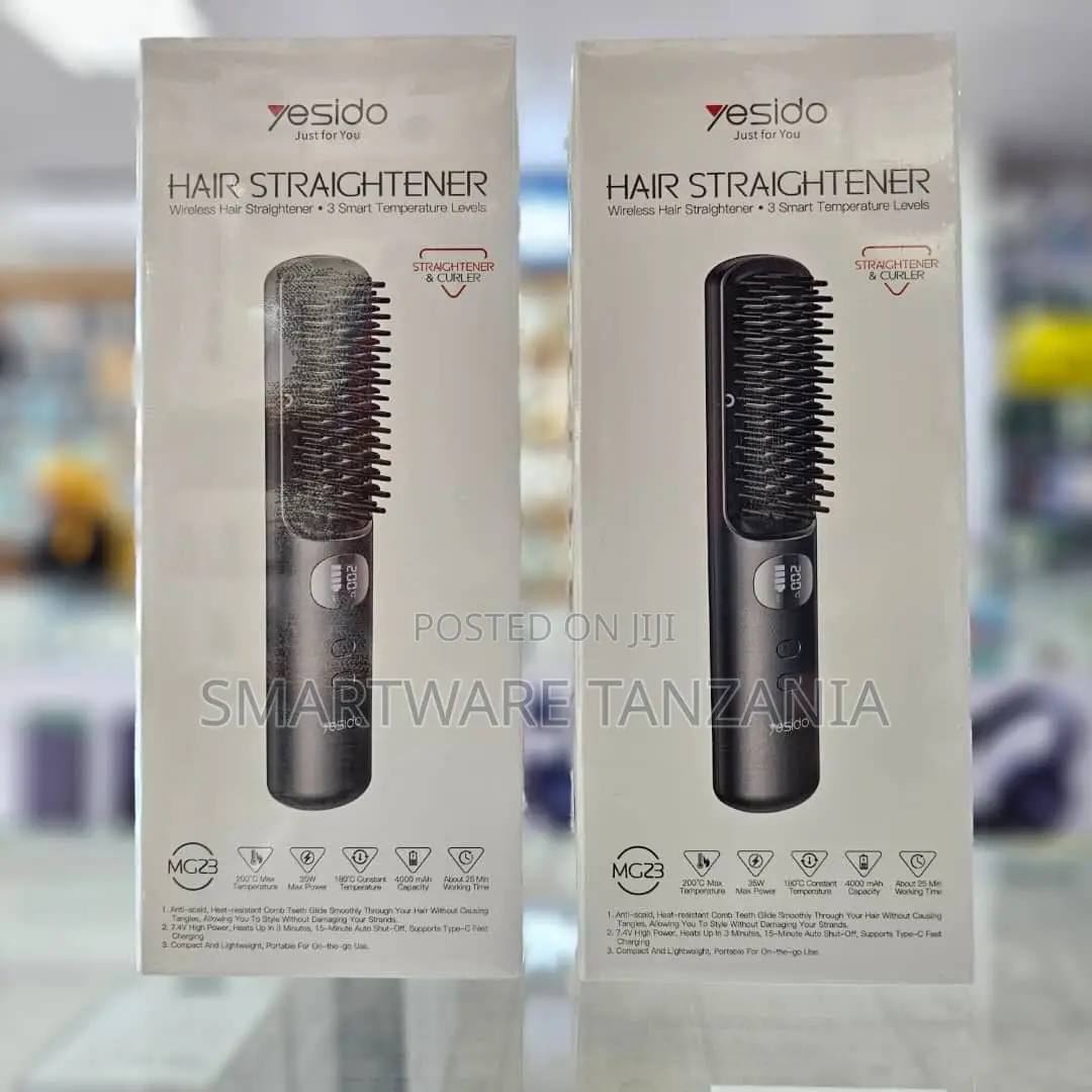 Yesido Mg23 Wireless Hair Straightener Brush Cordless Curler Comb