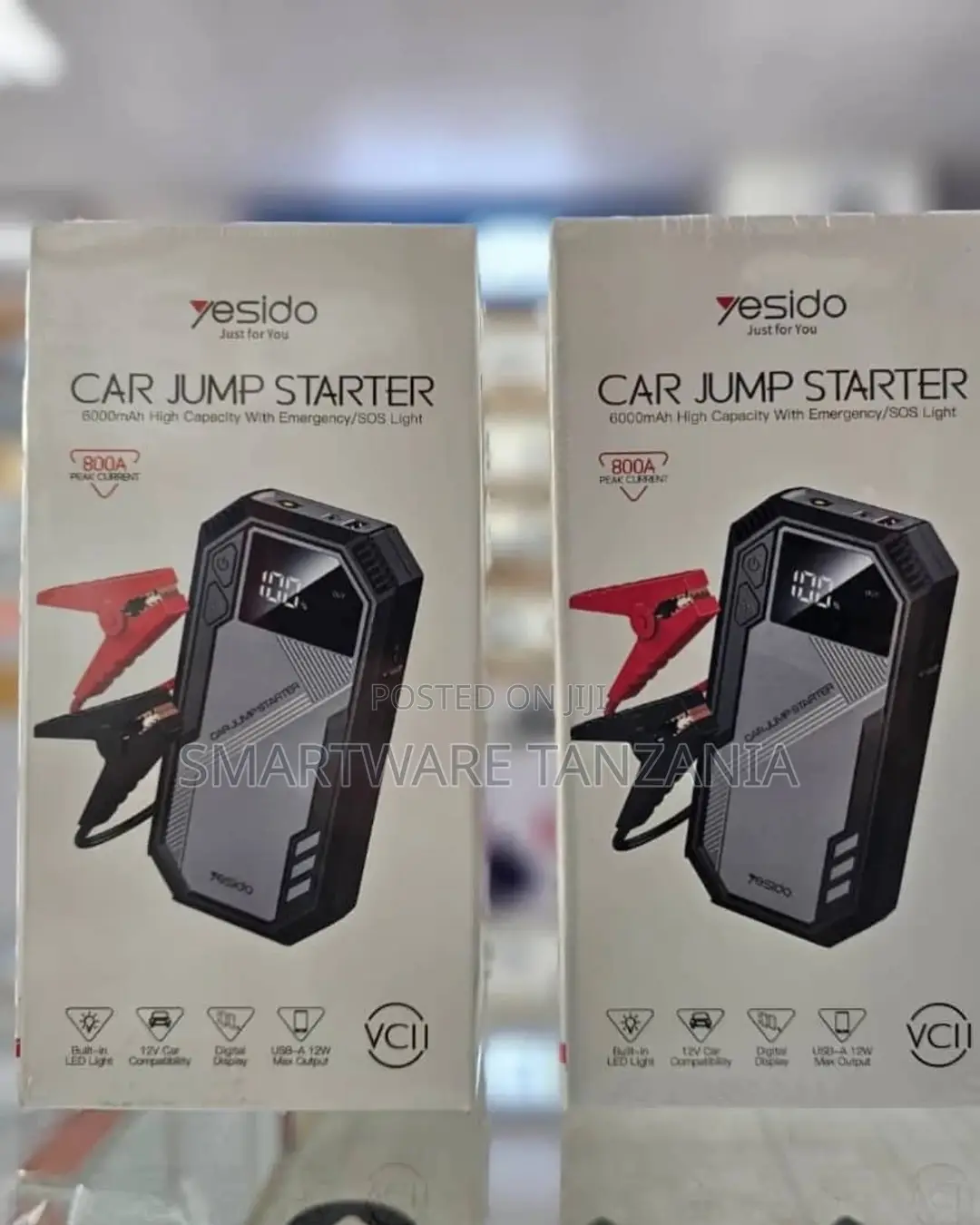 Yesido Vc11 Car Jump Starter 6000mah 800a Emergency Power Bank Led