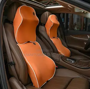 Orange Memory Foam Car Neck And Back Support Cushions For Travel