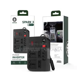 Green Lion Spark 3 300w Car Multi Ports Power Inverter 220v Ac, 12v Dc