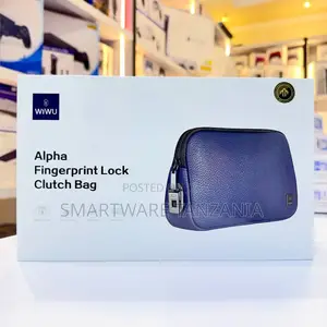 Wiwu Alpha Fingerprint Lock Clutch Bag Navy Blue Smart Security