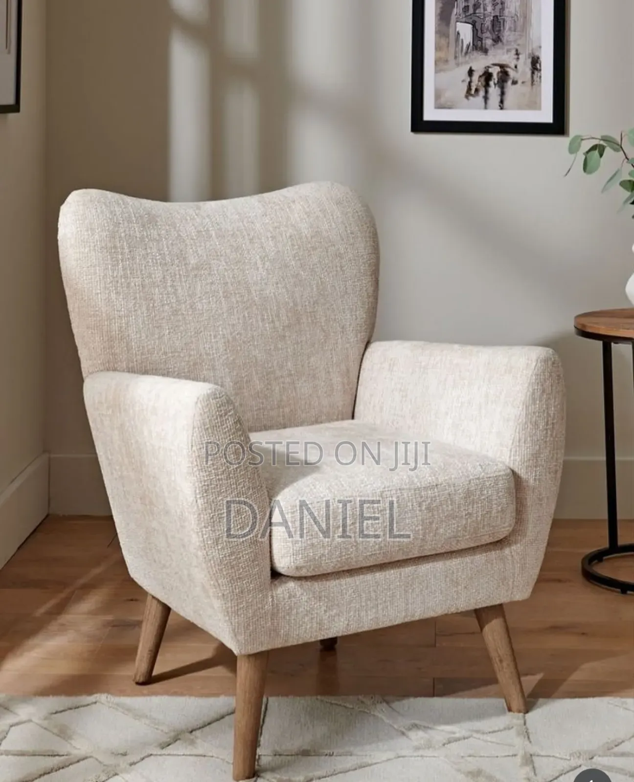Arm Chair Ya Kisasa Cream Color