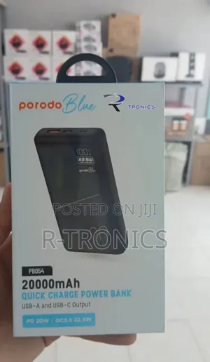 Porodo Blue 20000mah Quick Charge Power Bank