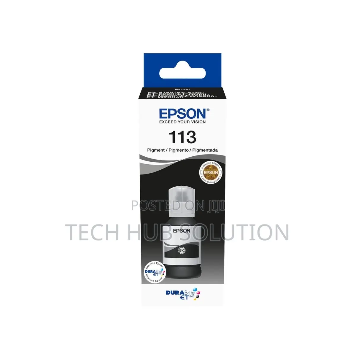 Epson 113 Black Ink Bottle – Genuine, High-yield Pigment Ink
