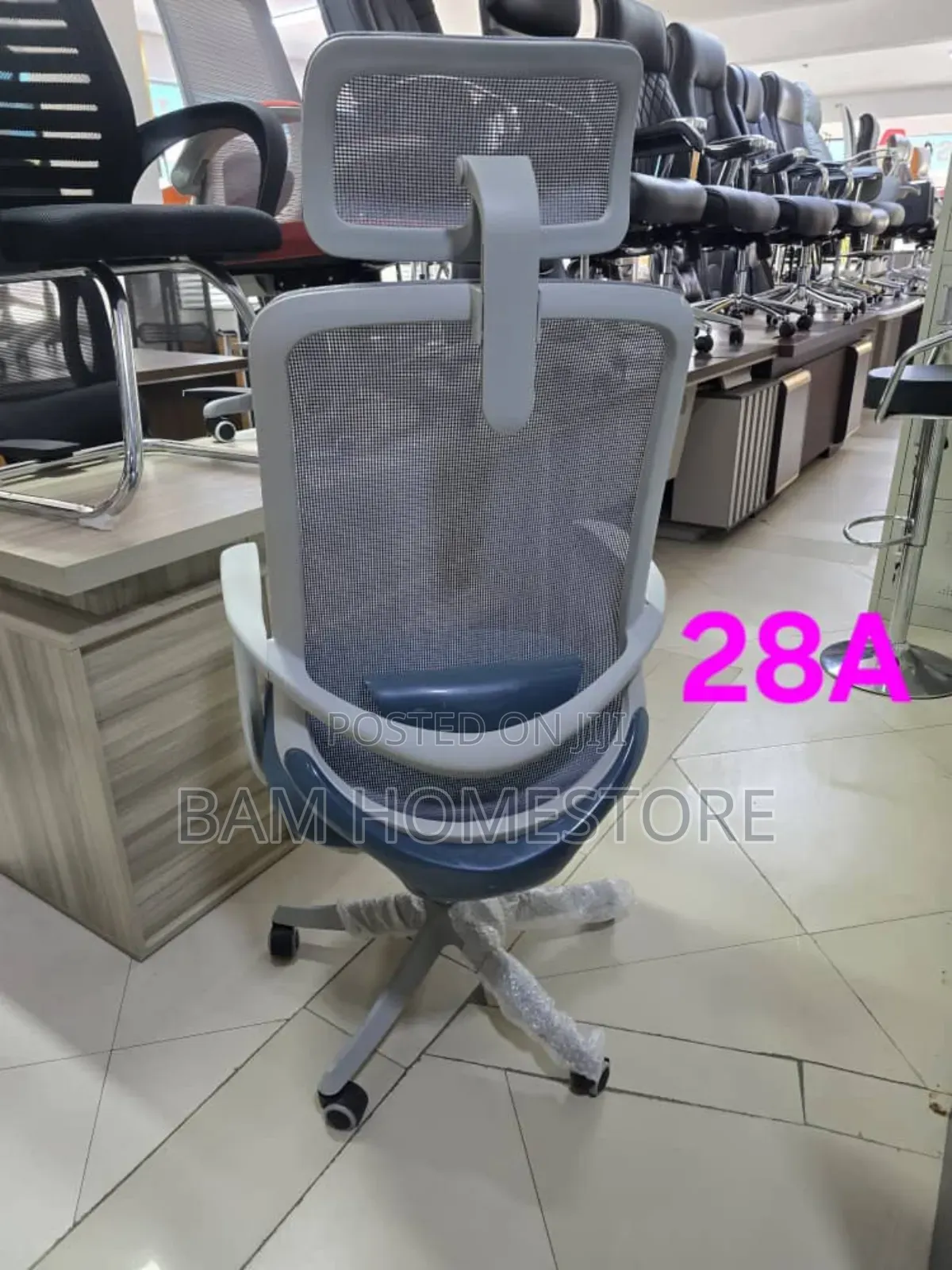 Executive High-Back Mesh Chair (Blue Seat)