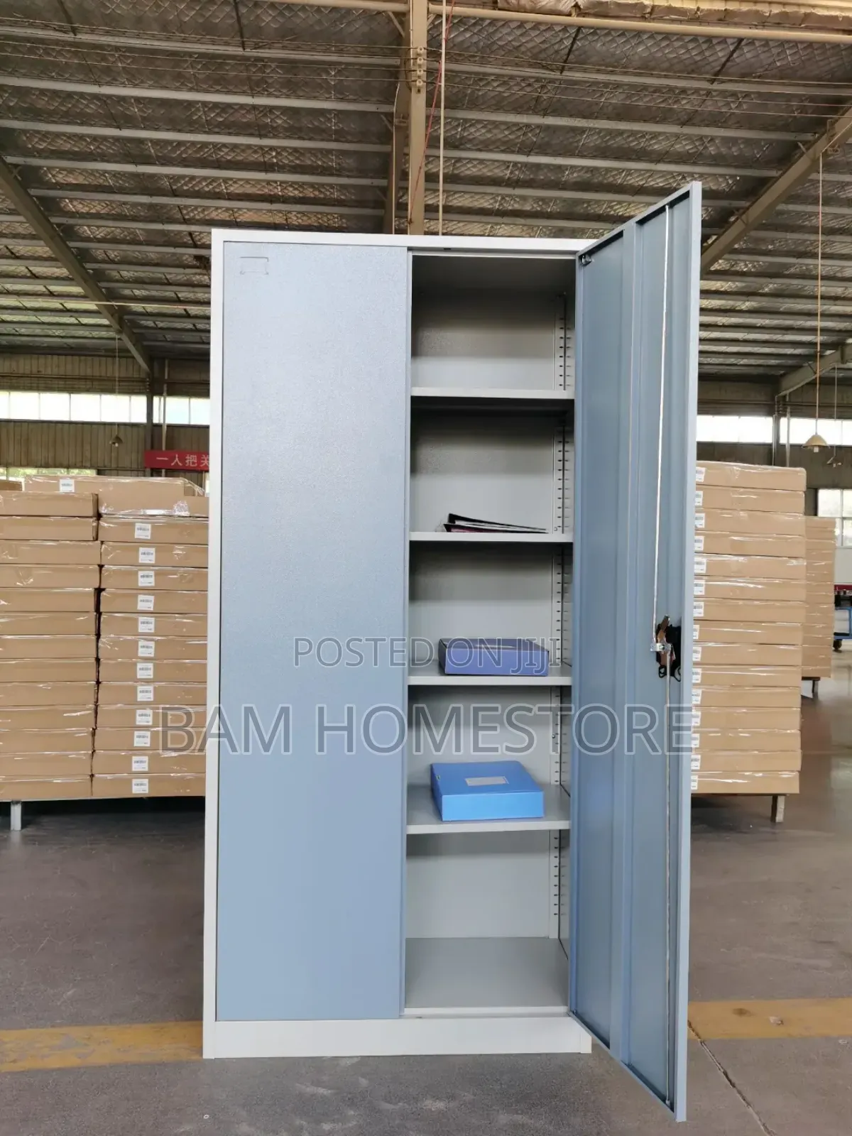 Large Double-Door Metal Storage Cabinet