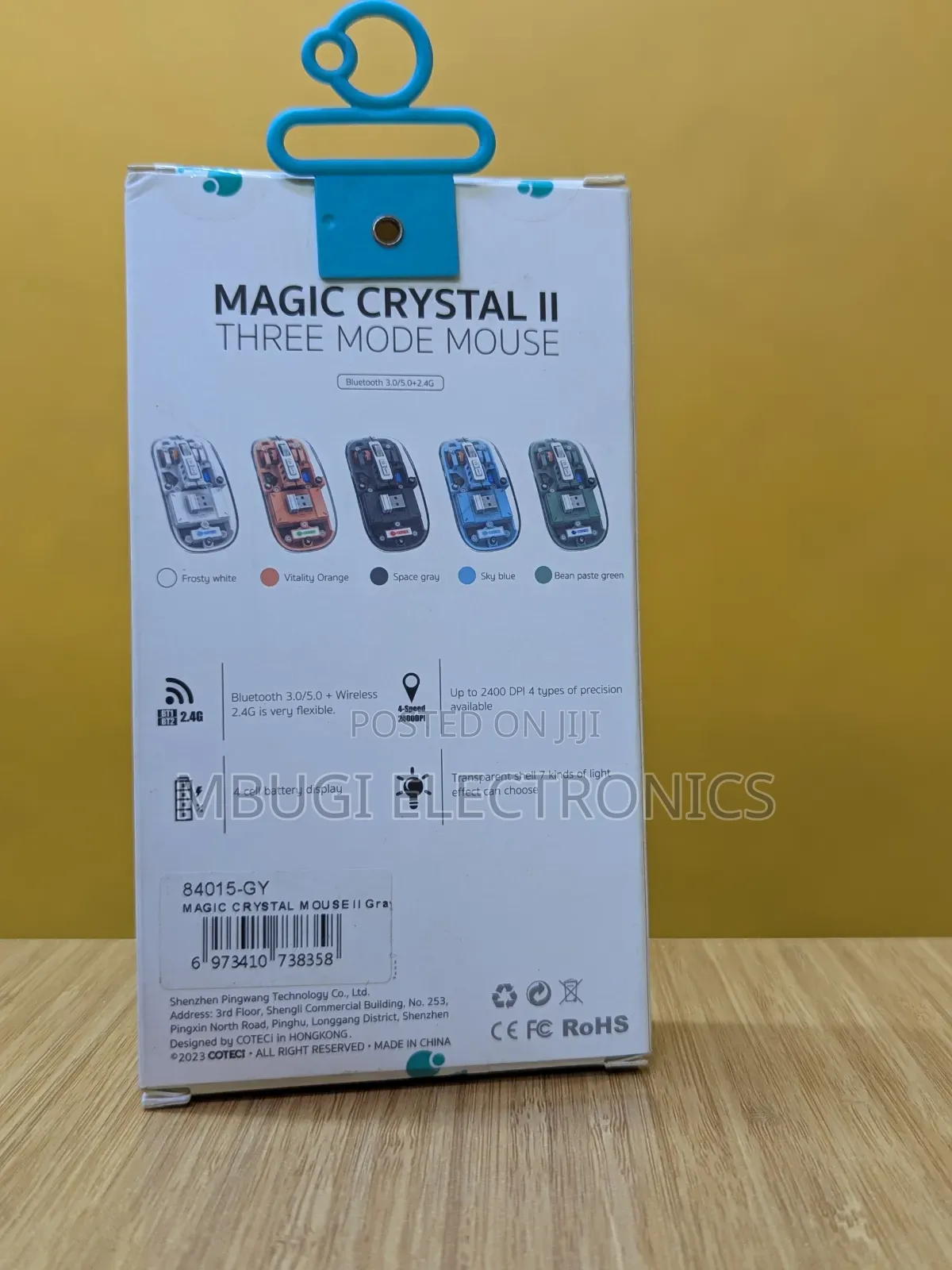 Original Transparent Mouse , Rechargable With Bluetooth and Wireless