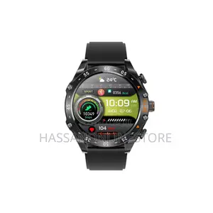 Porodo Hype Smart Watch With Wireless Earbuds and Black Leather Band