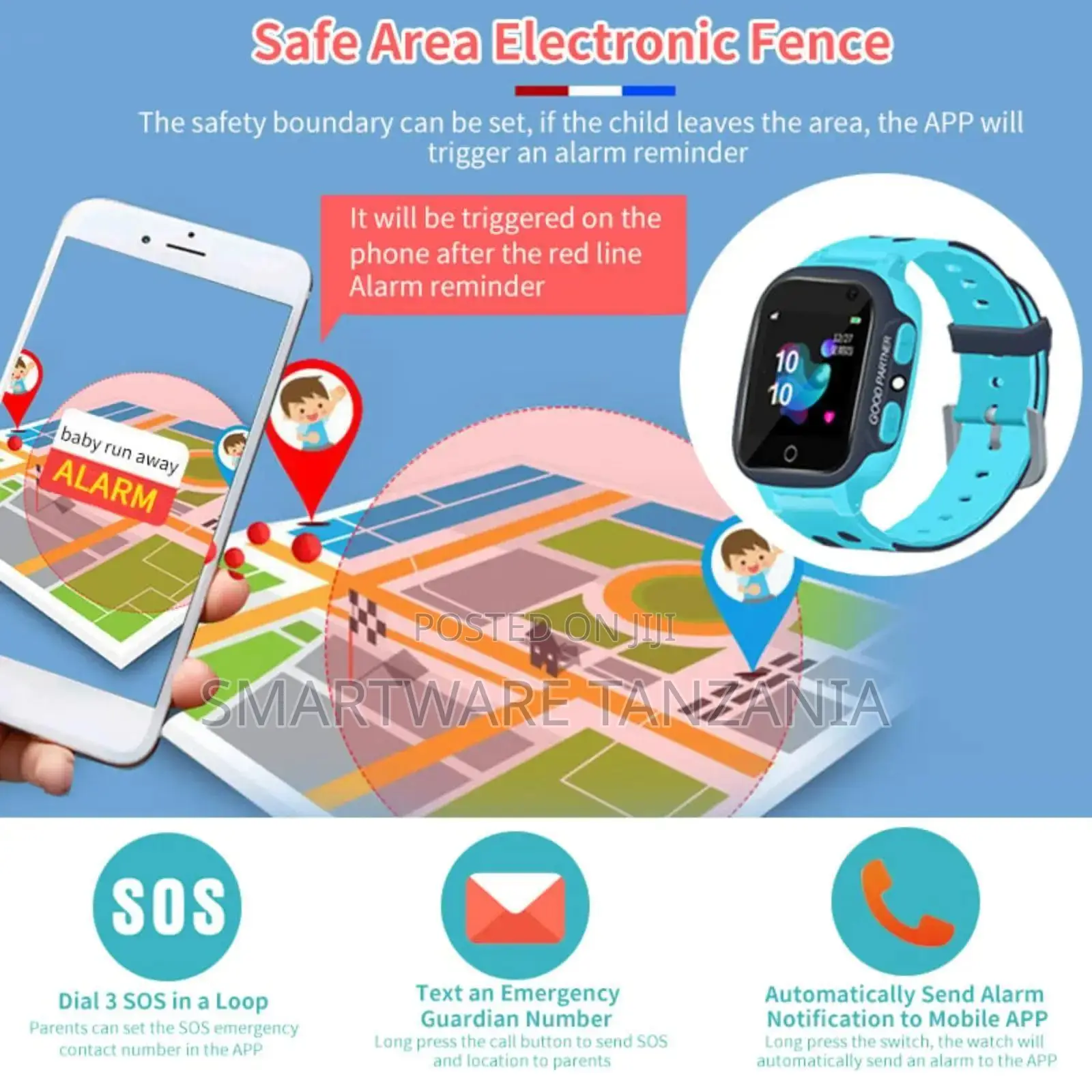 Hoco Y104 Kids Smart Watch 4g Gps Video Call Tracker Blue Boy Watch