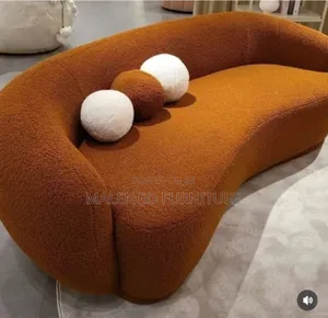 Dolphin Sofa of 3 Seaters, Kitambaa Kigumu Grade One, Rangi Brown