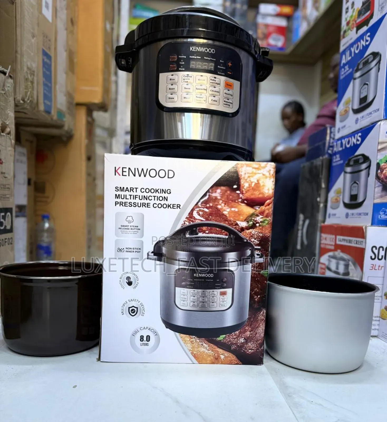 Kenwood Multifunction Electric Pressure Cooker 8 Liters - 2 Pots