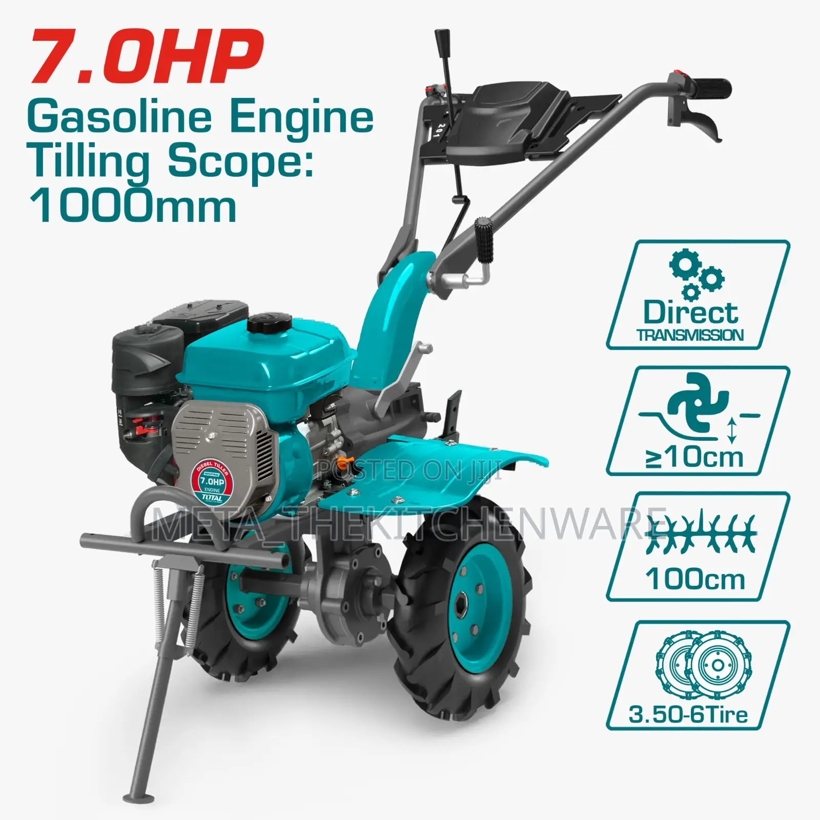 Total Power Tiller 5.1kw 7.0hp With Petrol Engine