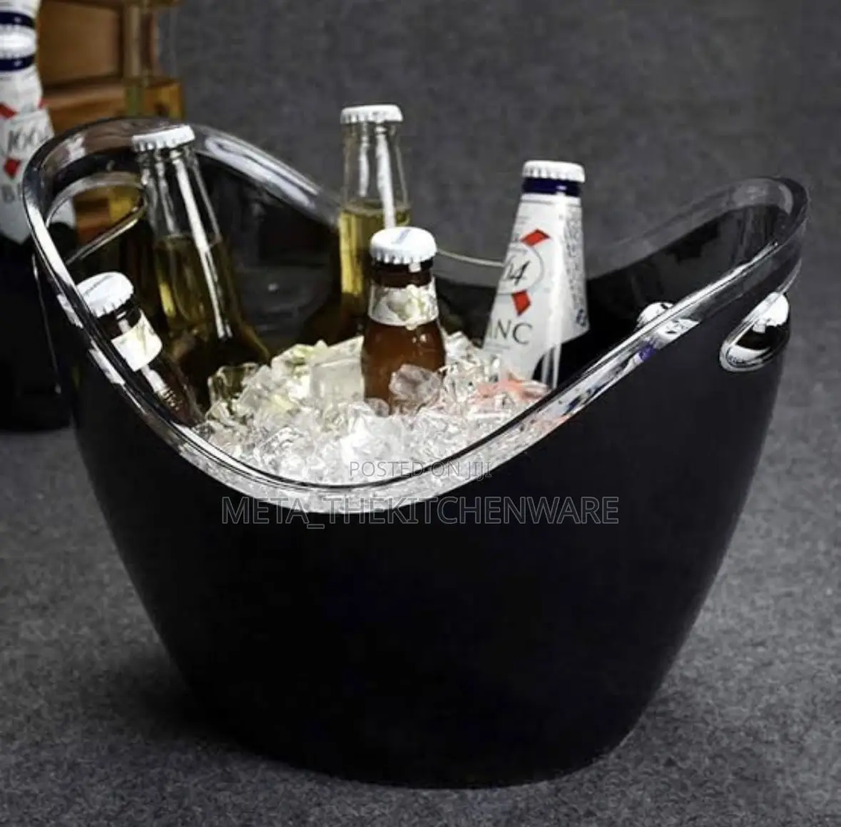 Large Plastic Ice Bucket Oval Storage 8l