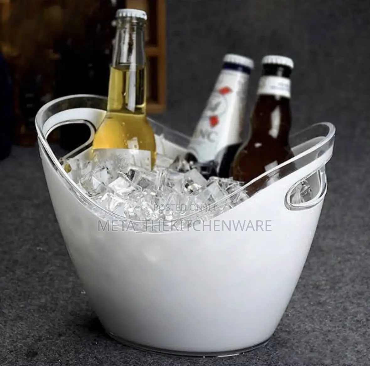 Large Plastic Ice Bucket Oval Storage 8l