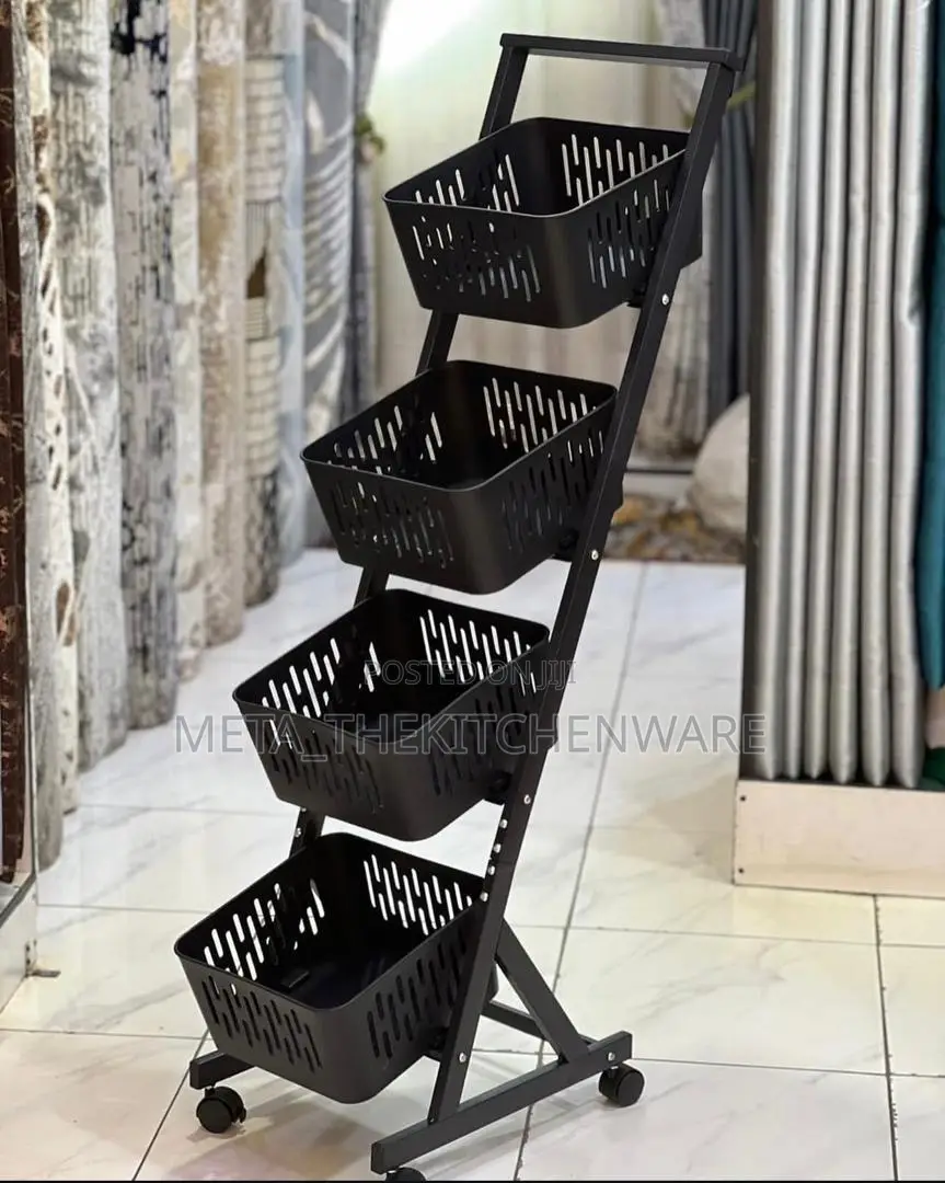 4 Tier Kitchen Storage Rack With Wheels