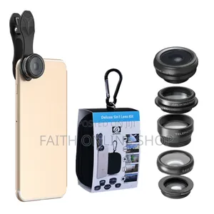 Apexel 5-in-1 Camera Lens Kit With Fish Eye, Macro, Wide Angle