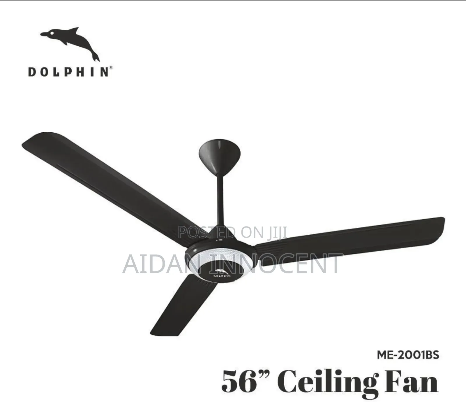 56 Dolphin Celing Fan Black