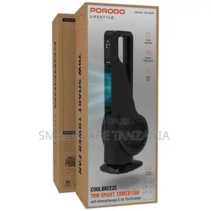 Porodo 70w Coolbreeze Tower Fan With Air Purification Aroma Function