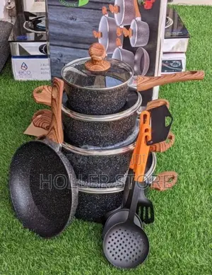 Cookware Full Set [Sufuria, Flypan, Pawa Na Vijiko]