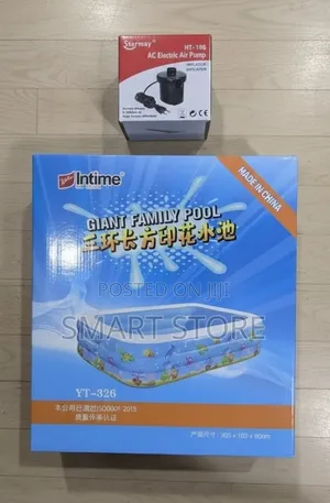Family Inflatable Swimming Pool 305×183×60cm With Ac Electric Air Pump